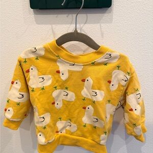 Kids Yellow Duck Print Sweatshirt
